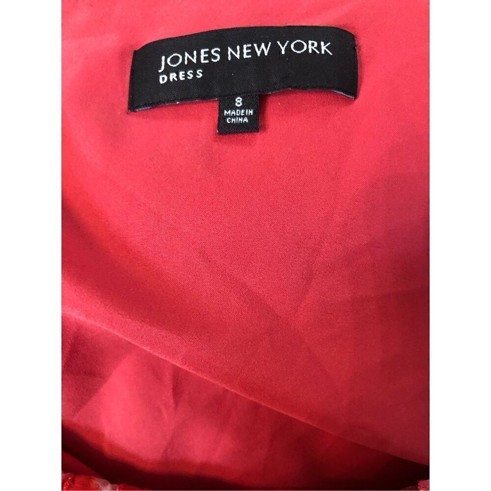 Jones New York watercolor pink chiffon sleeveless dress size 8 - Picture 9 of 10